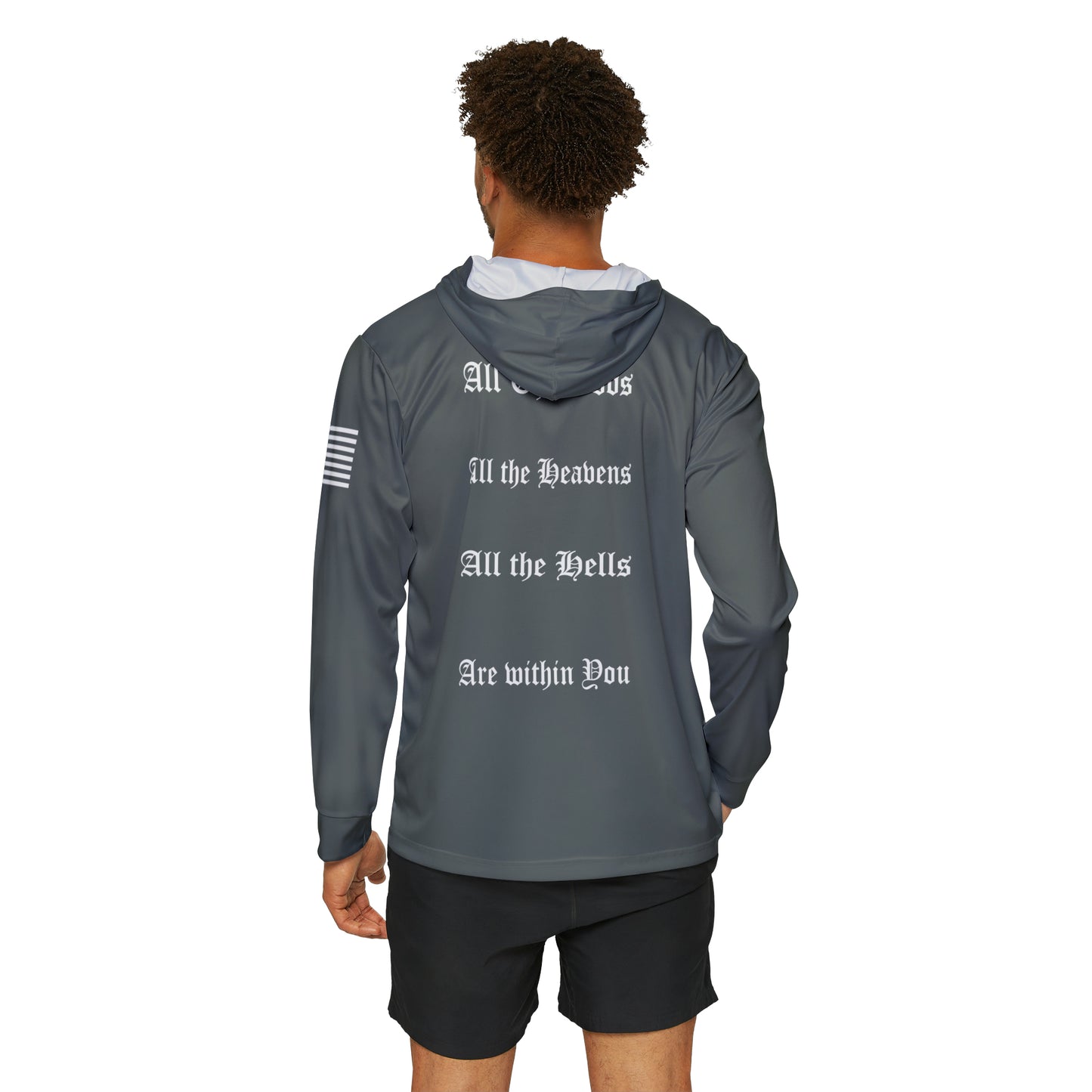 All the Gods quote Men's Sports Warmup Hoodie (AOP)